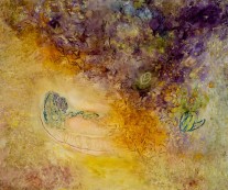 <p><em>She Listens to the Earth, </em>20″ x 24″, watercolor on yupo paper</p>
